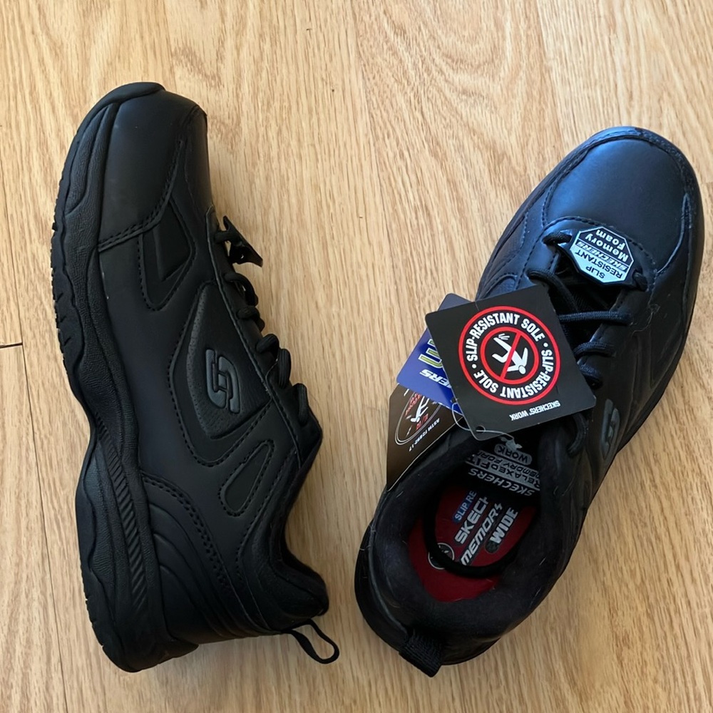 Skechers Black Lace Up Boots Sleek Design
